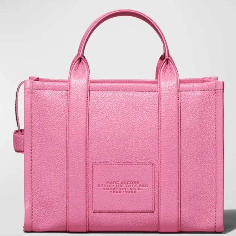 NWT Marc Jacobs bow Pink The Tote Bag –Leather Top-Handle & Crossbody - Medium - Picture 3 of 5